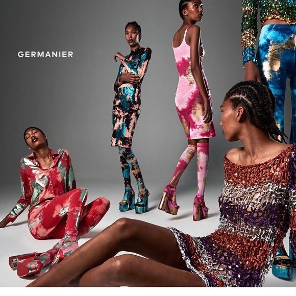 Germanier Paris Hand Dyed & Metallic Painted Bodycon Mini Tank Dress Size US 6 - Picture 15 of 15